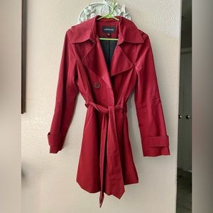 London Fog Cherry Red Trench Coat